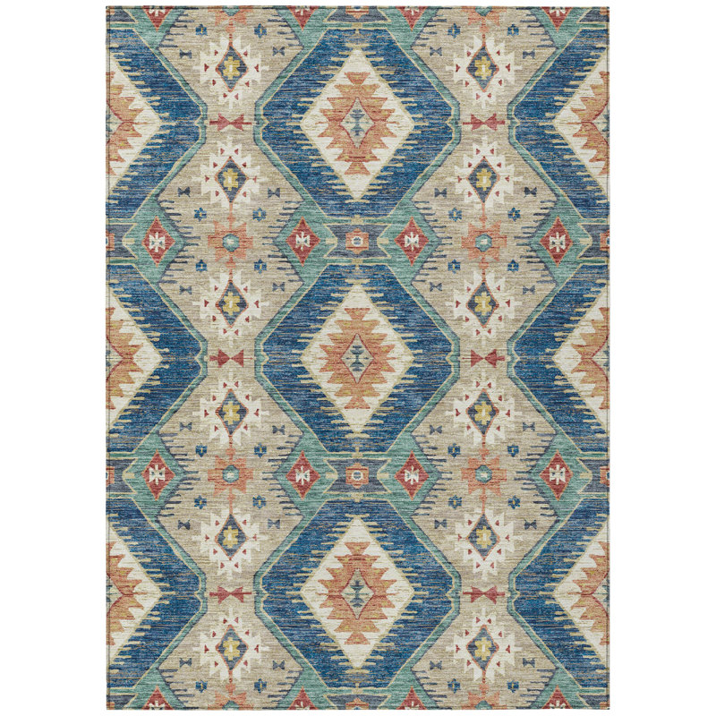 Tapis marocain intérieur / extérieur lavable à la machine Husby ACN2210, Rectangle 9 pi x 12 pi