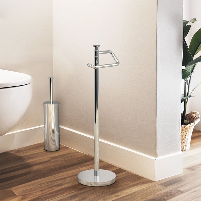 Porte-papier hygiénique sur pied, Chrome