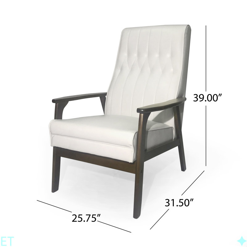 Chaise d'appoint rembourrée Mid-Century, Blanc
