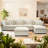 Modern Modular Cloud Sectional Sofa Corduroy Sofa With Double-layer Upholstered Deep Seat And Movable Ottoman-1889968886