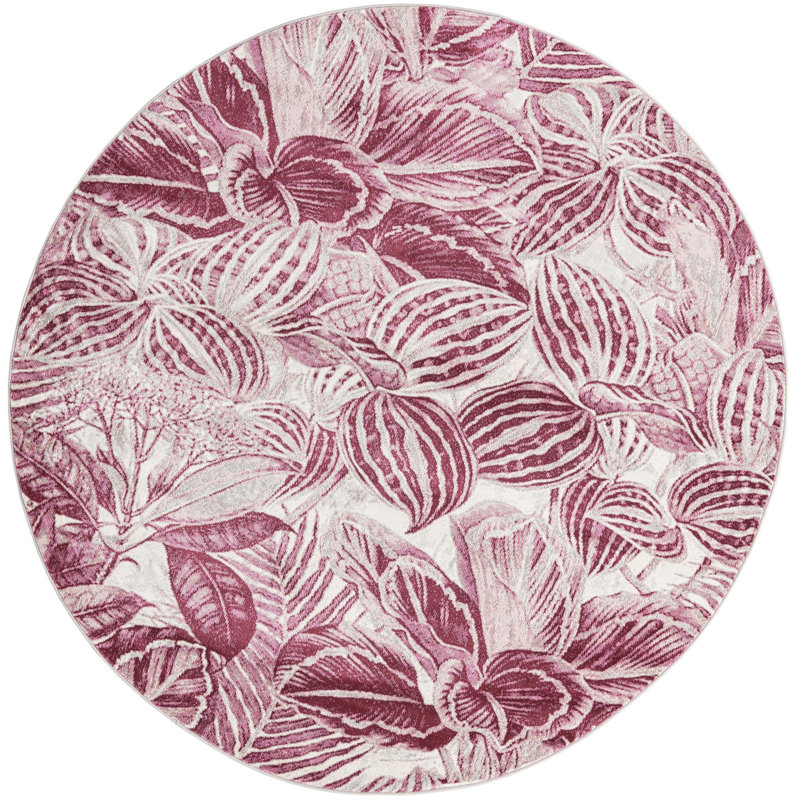 Herricks Floral Indoor Rug, Round 5'3"