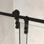 Porte de douche coulissante sans cadre avec verre trempé transparent et acier inoxydable noir mat, largeur réglable pour salle de bain moderne, porte de douche