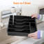Cutlery Tray With Lid, Cutlery Storage Box For Kitchen Drawer And Countertop, Plastic Cutlery Drawer Organiser For Spoons Forks Knives Holder Storage Insert, 6 Compartments, Black-331301773