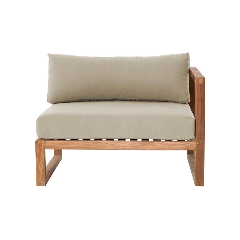 Méridienne d'extérieur en teck Predestin, Beige antique