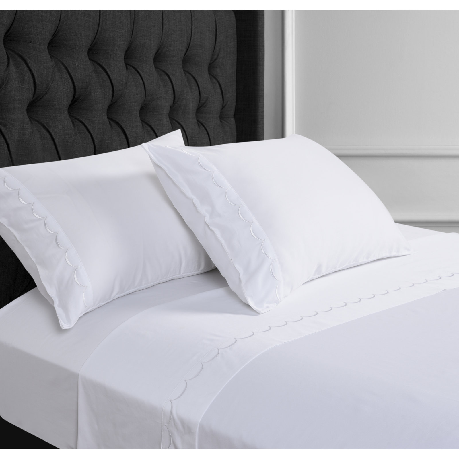 Camillo Sateen Sheet Set, Twin Sheet Set + Fitted Sheet + 1 Pillowcase, White