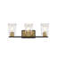 Éclairage pour salle de bain 3 lumières Savoy House Sidney en noir mat avec accents laiton chaud-119771685-119771686
