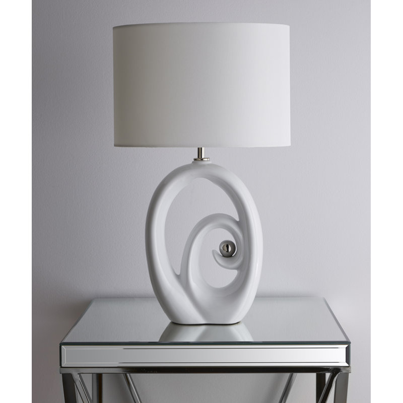 Gaubert Ceramic Table Lamp, White,  White