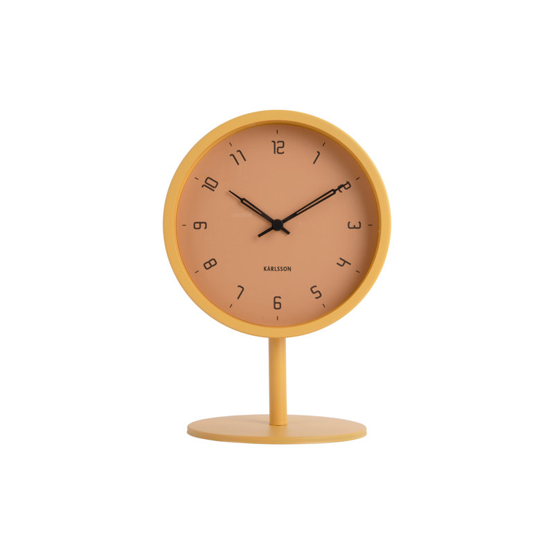 Tischuhr Stark Eisen Analogue Quartz Movement / Crystal Tabletop Clock, Honey yellow