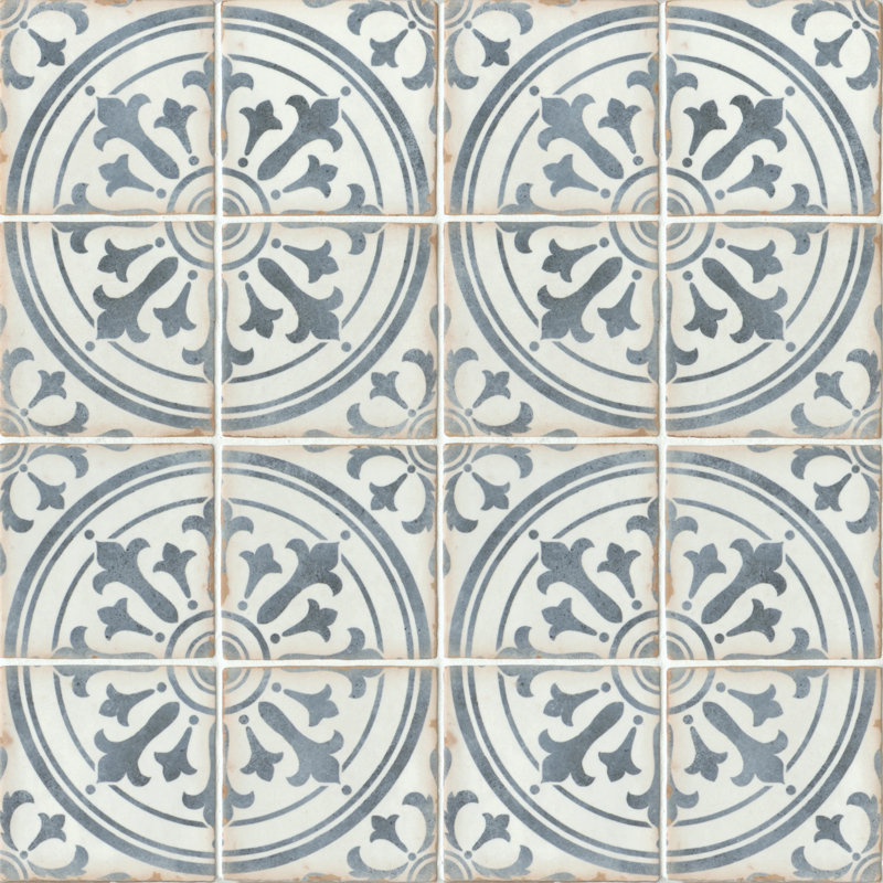Carreau en porcelaine à motif de plancher 5 po x 5 po Casablanca