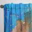 Panneau de rideau simple semi-diaphane abstrait bleu et brun-72134011