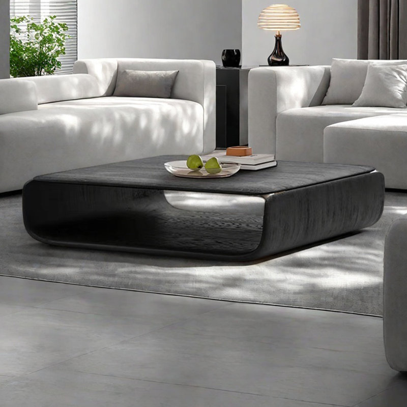 Table basse en bois massif de style Wabi-sabi, H 11,81 po x L 43,3 po x l 43,3 po