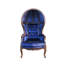 Fauteuil dôme avec repose-pieds en velours bleu