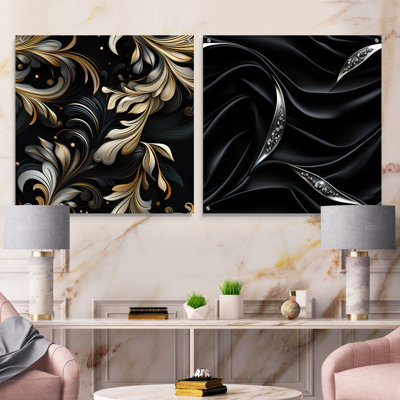 Kibby - Ensemble de 2 peintures murales abstraites en acrylique