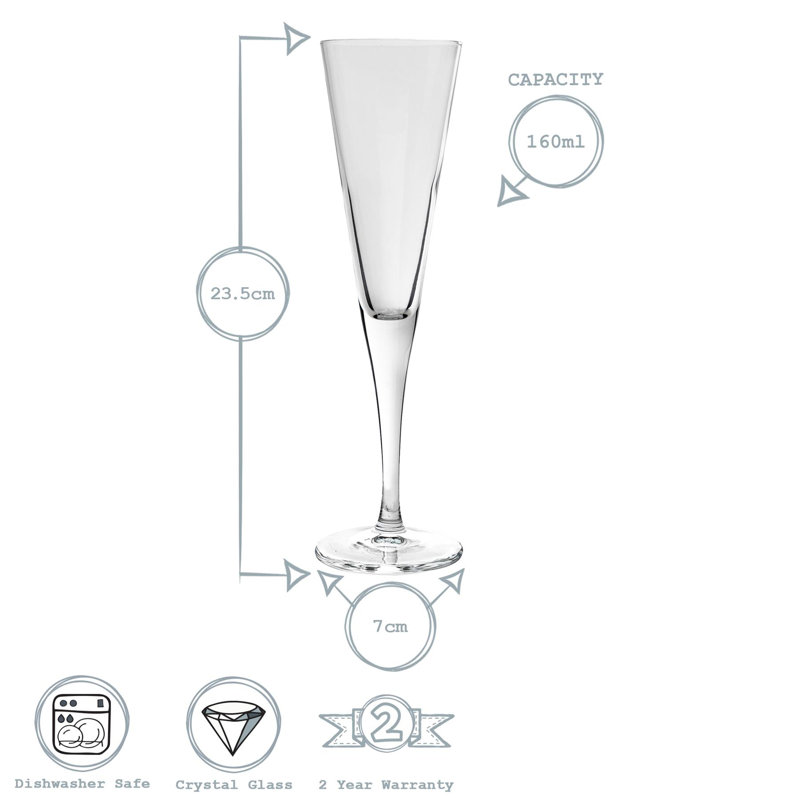 Ypsilon Champagne Flutes, 12, 160ml