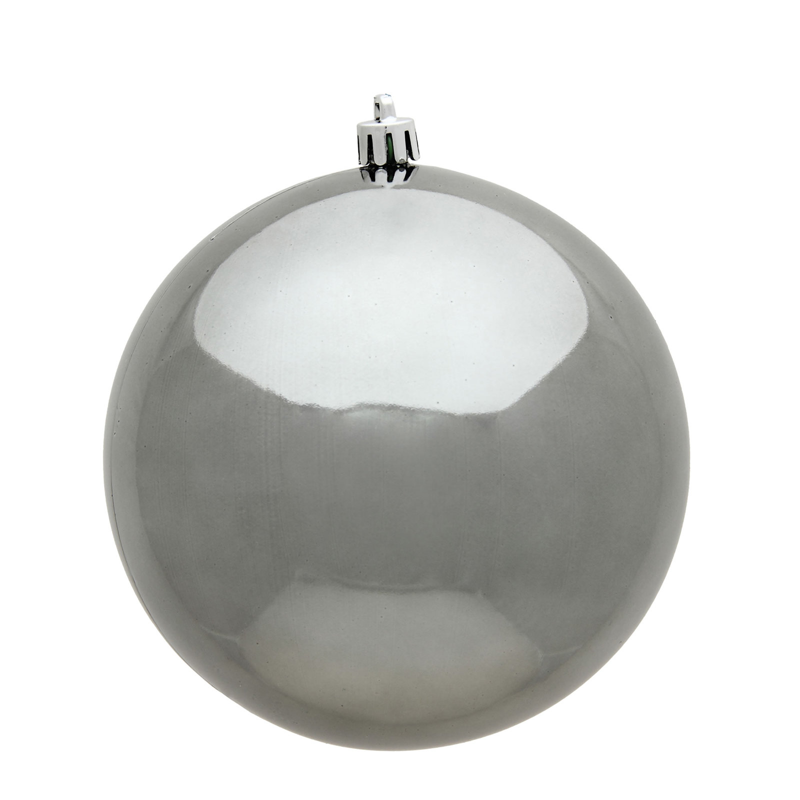 Holiday Décor Ball Ornament, Pewter Shiny, 2.75" H x 2.75" W x 2.75" D