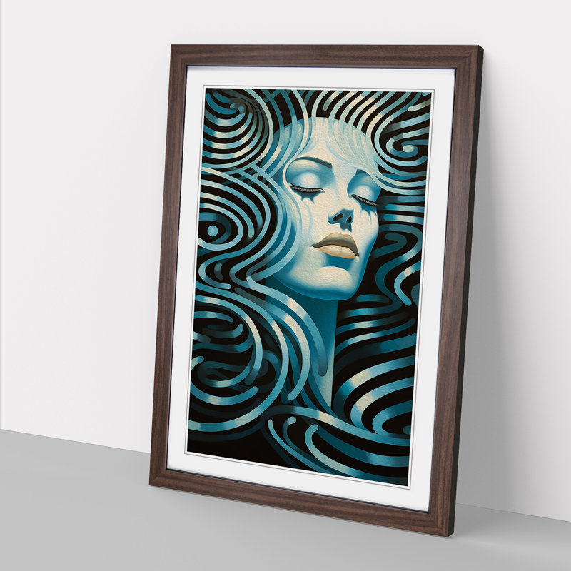 Single Picture Frame Print on Wood, Walnut Framed, 46cm H x 34cm W