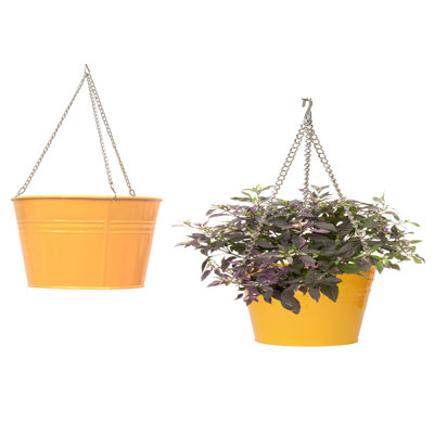 Enameled Galvanized Steel Hanging Planter