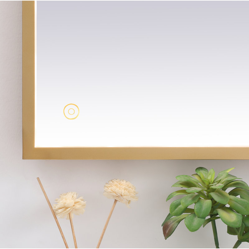 Miroir Piche Inch avec température de couleur réglable 3000K / 4200K / 6400K, Laiton, 42 po x 72 po