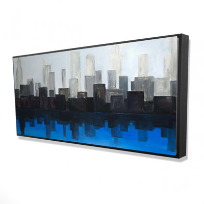 Blue city - 24"x48" Framed canvas