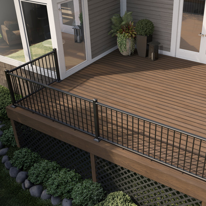 Deckorators Aluminum Classic 36 in. x 93 in. Textured Black Line Rail Kit