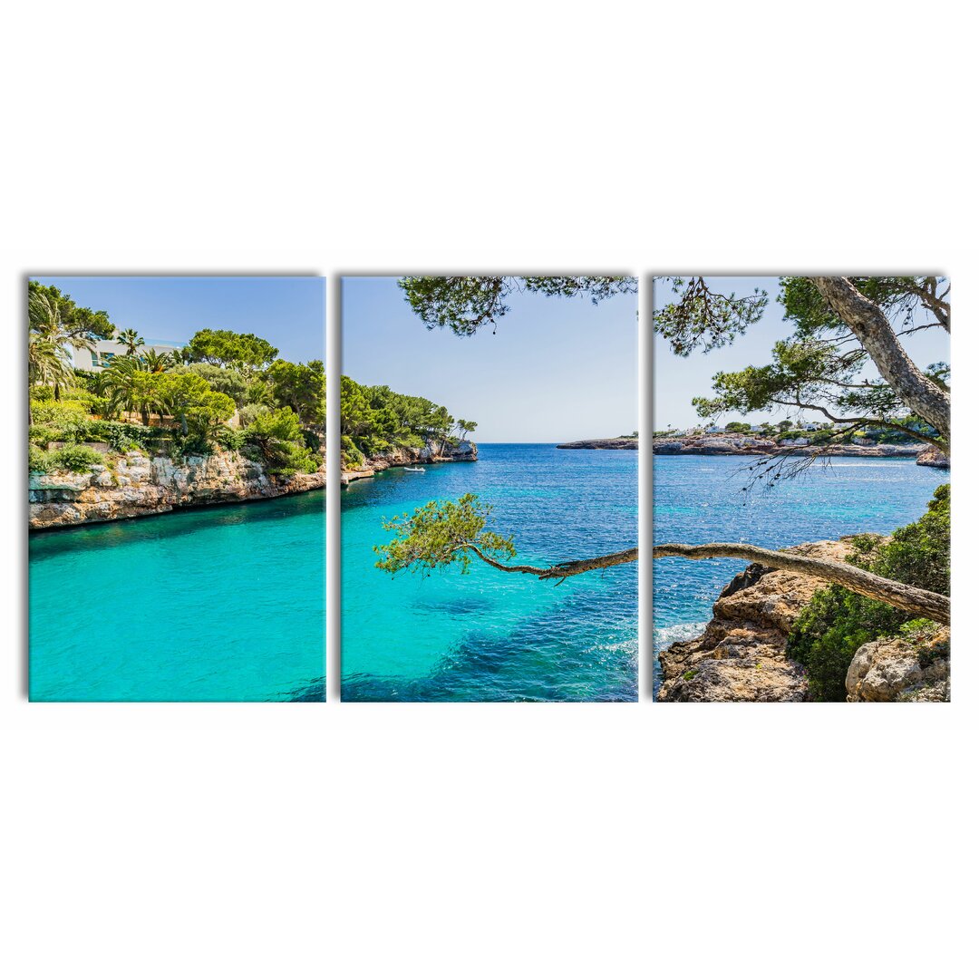 3-tlg. Leinwandbilder-Set Mallorca Bay Cove