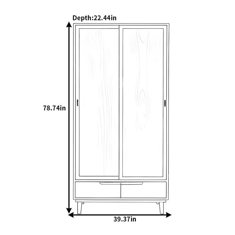 Simple Style Solid Wood Wardrobe