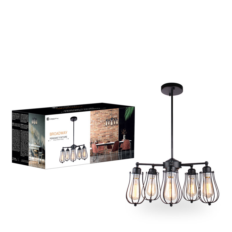 Luminaire suspendu à ampoule unique/unique à 5 lumières Broadway