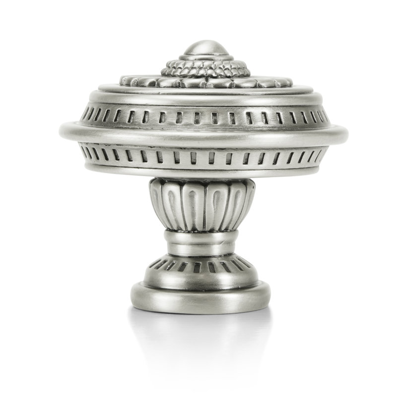 JAMESTOWN KNOB FLORENTINE FINISH, Silver, 1 5/8"