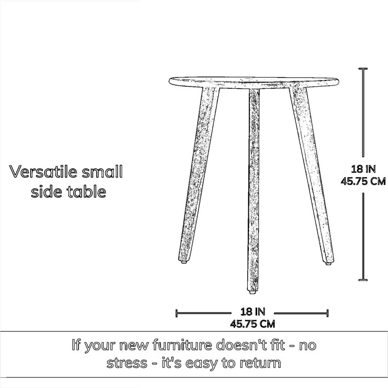 Table de bout triangulaire en bois massif - Table d'appoint minimaliste fabriquée à la main pour le salon, la chambre à coucher ou le bureau - Finition en bois naturel 18 po x 18 po x 20 po