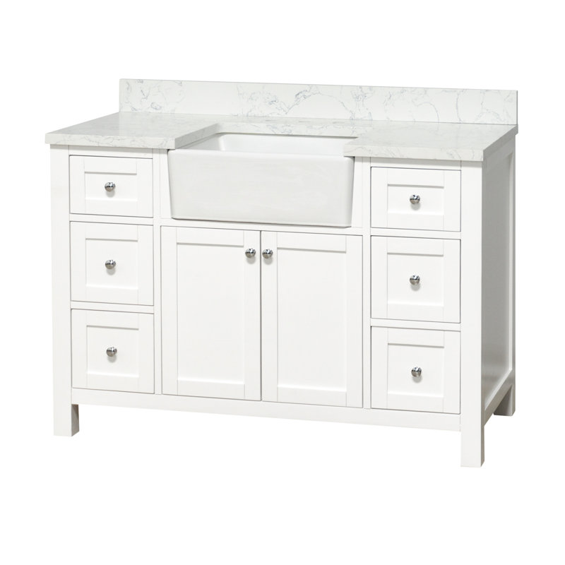 Meuble-lavabo simple l 48 po Yorkshire, Blanc