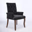 Chaise de salle à manger rembourrée en tissu de chenille, pieds courbés en bois massif, élégante chaise de salle à manger capitonnée pour salle à manger, paquet simple, noir-797944441-797944433