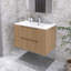 Meuble-lavabo mural moderne à rayures avec lavabo en céramique-151564505