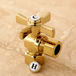 Soupape d'arrêt à angle quart de tour FIP x 1/2 po Kingston Brass Millennium Kingston, Laiton poli
