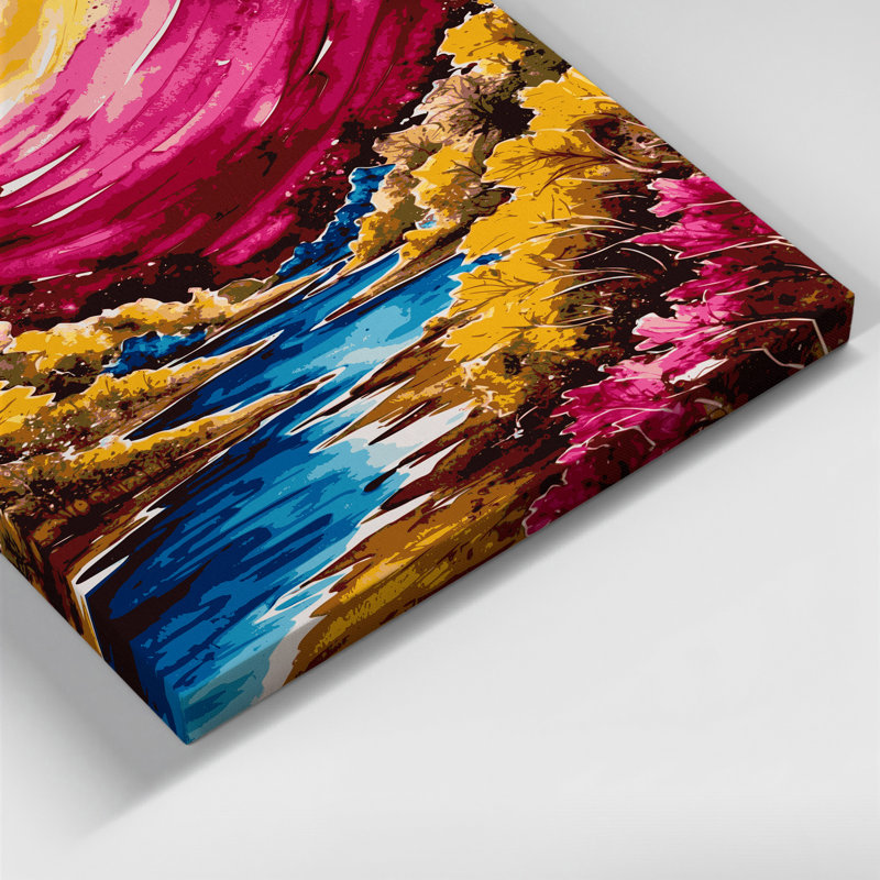 «Watercolor Landscape 97», art mural sur toile mauve, H 24 po x l 36 po
