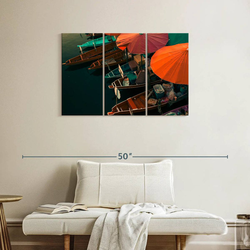 Marché flottant Mehar en Thaïlande, H 24 po x l 38 po