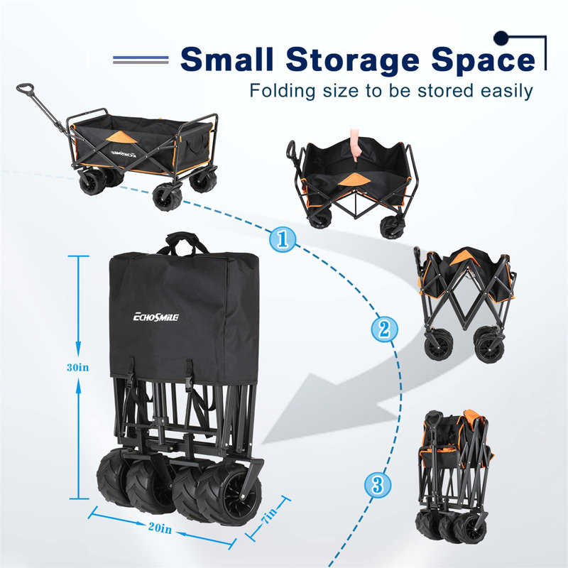Heavy Duty Garden Carts, Black/Orange