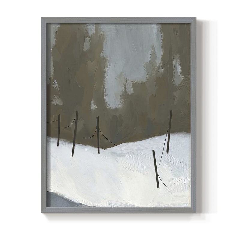 Deep Snow IV Framed Print - Solid Wood, 21" H x 17" W, Grey Framed