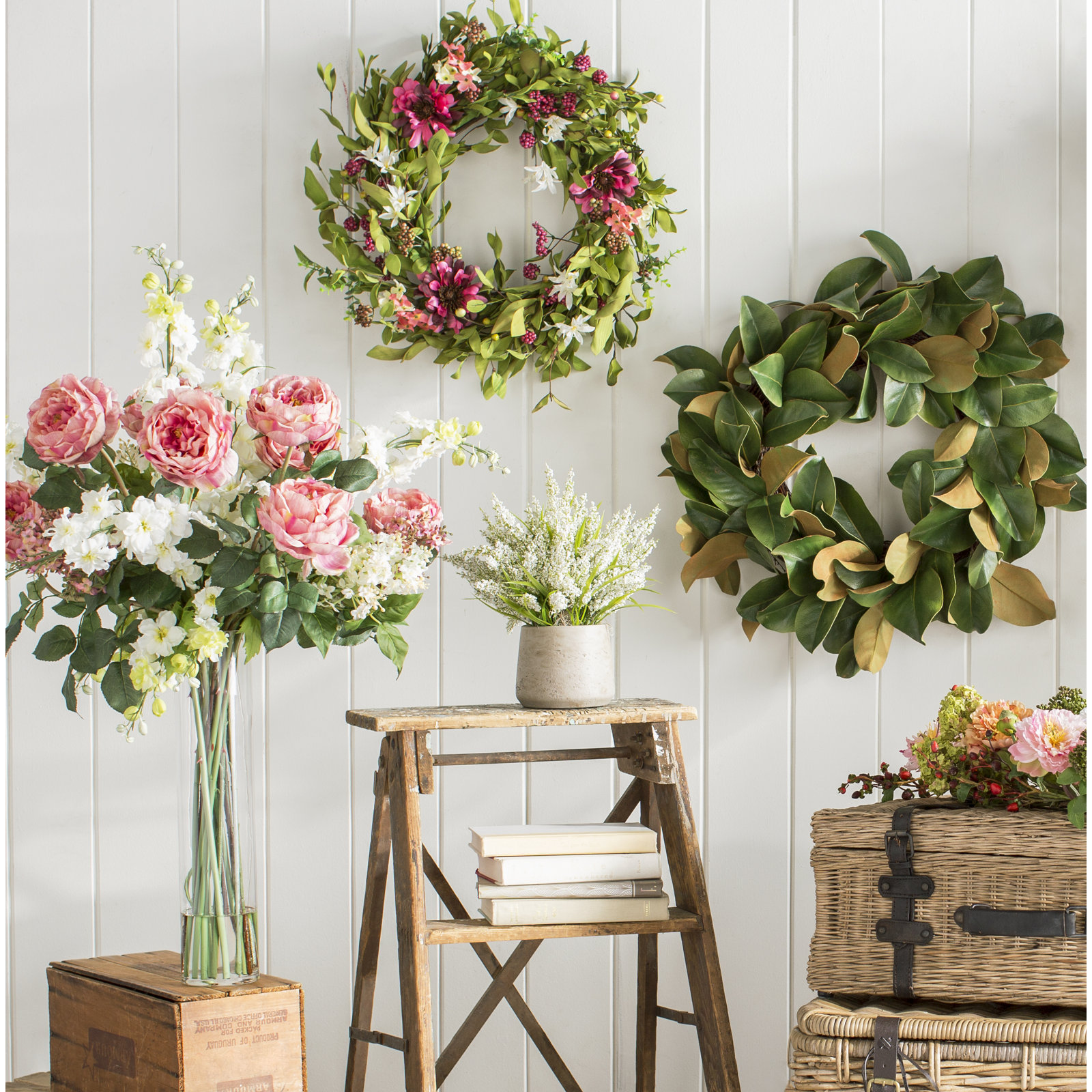 Ferdinand Lavender Floral Arrangement, Soft White