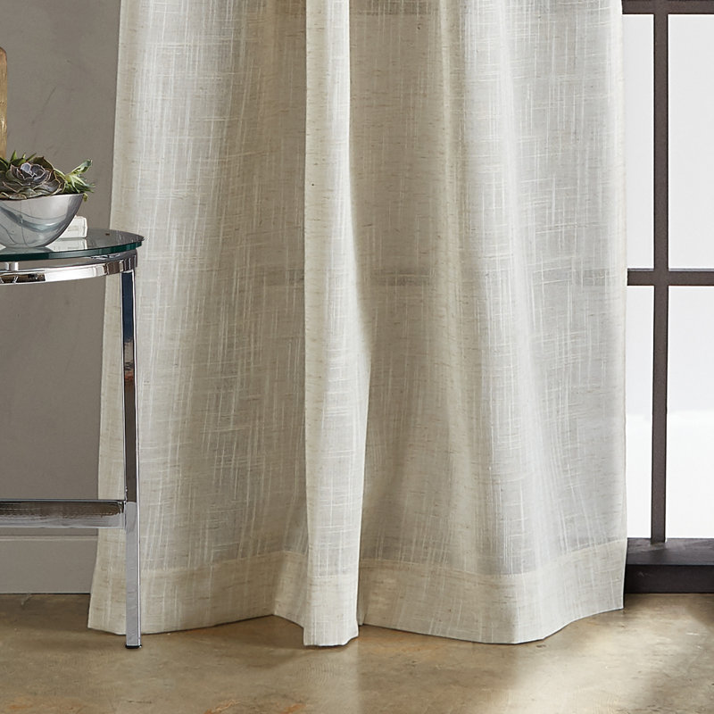 DKNY Classic Linen Poletop Lined Natural Curtain Panel Pair (Set of 2), 50" x 96"