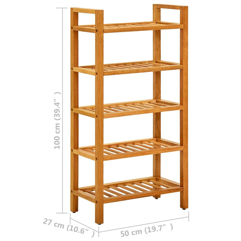 Solid Wood Shoe Rack, 39.4"H x 19.7"W x 10.6"D