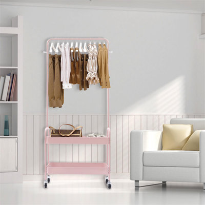 Farhee 26.4'' Metal Rolling Clothing Rack