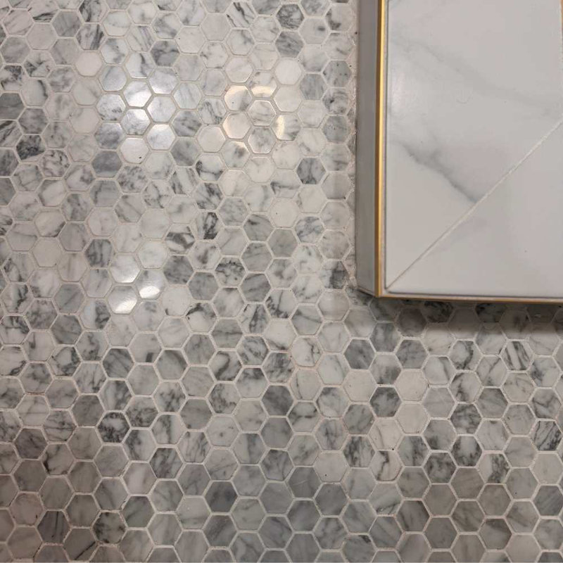 Carreau de mosaïque en marbre 12 po x 12 po Santorini, Gris