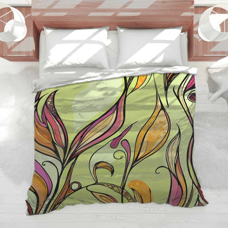 Édredon floral à motif abstrait Boho Boho, Très grand lit