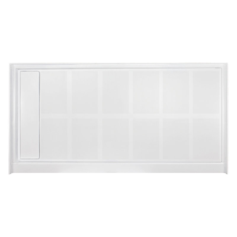 Base de douche 30" x 60" à simple seuil avec housse de drain, Blanc, Côté gauche