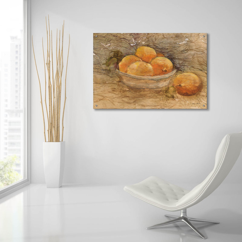 «Bowl Of Fruit 4» par Cheri Blum, art mural en verre acrylique, H 24 po x l 36 po x P 0,2 po