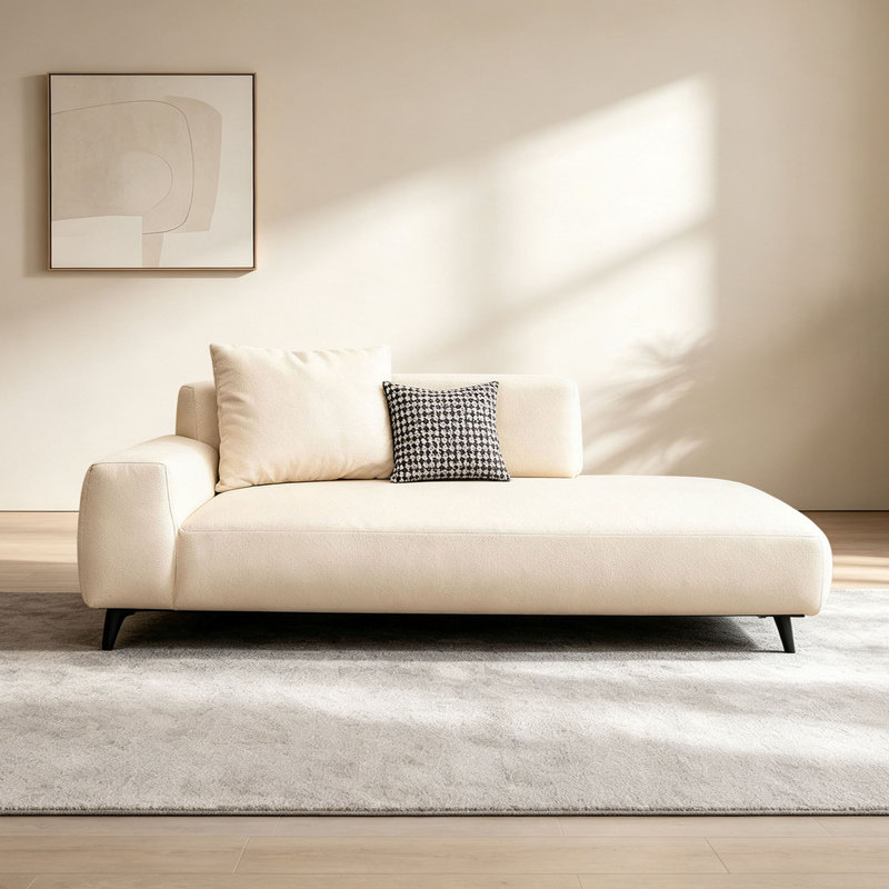 chaise longue en tissu simple et décontractée