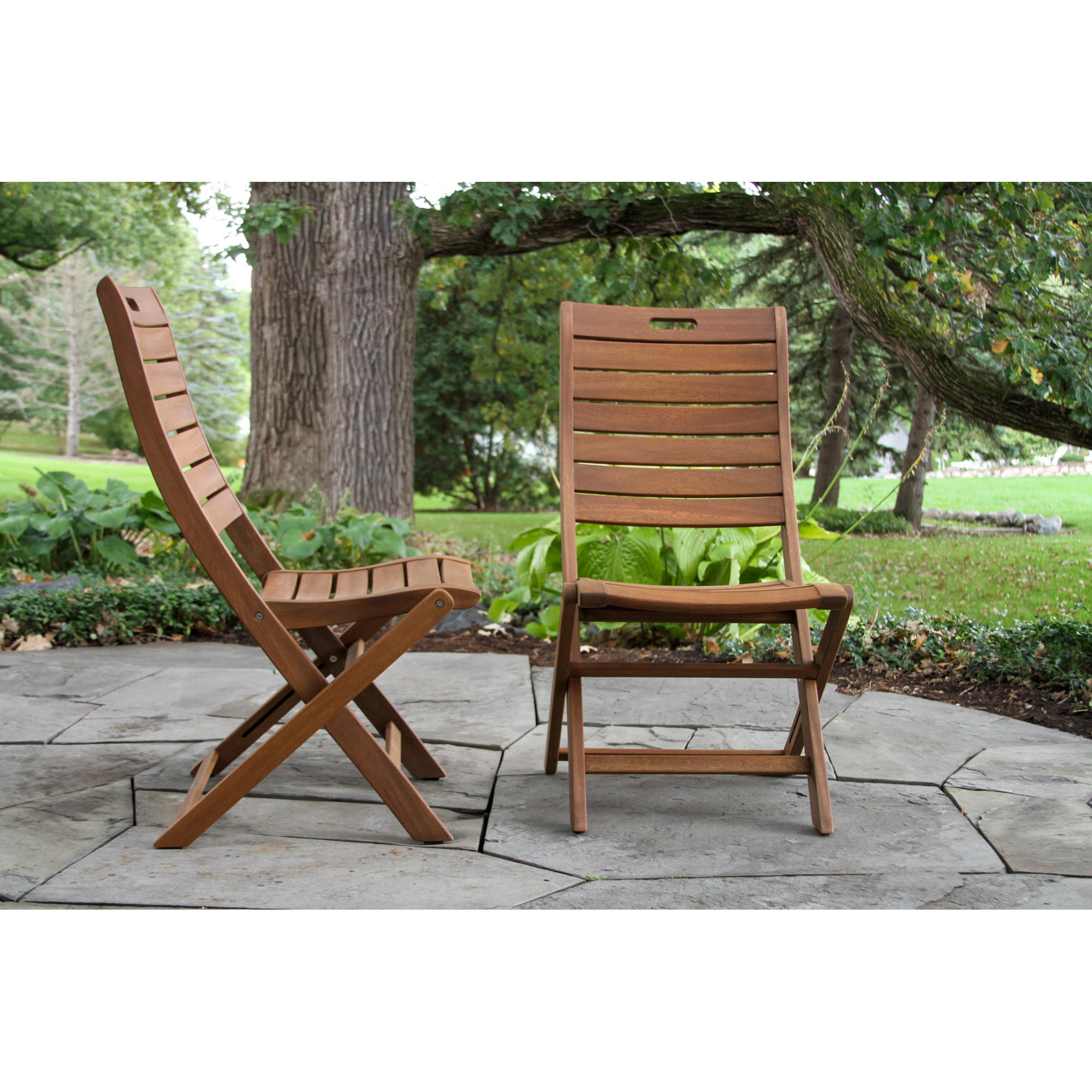 Kinsler Eucalyptus Outdoor Dining Side Chair, Brown