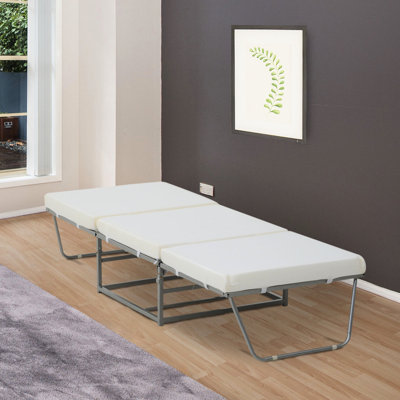 Lit 21 places avec rembourrage en mousse épaisse, pliable, gris, espace de vie, lit d'invité pliable gris de 330 lb maximum, peu encombrant, espace, capacité