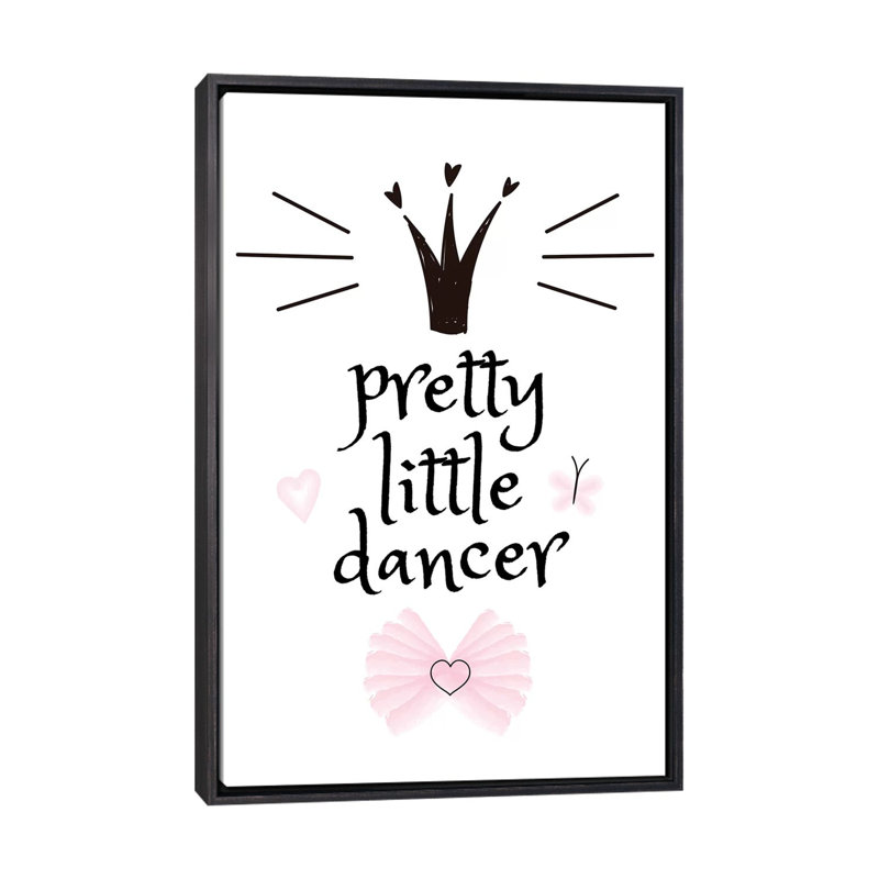 «Pretty Little Dancer», reproduction d'impression, H 26 po x l 18 po x 1,5 po, Toile avec cadre noire patinée, Aucun mat