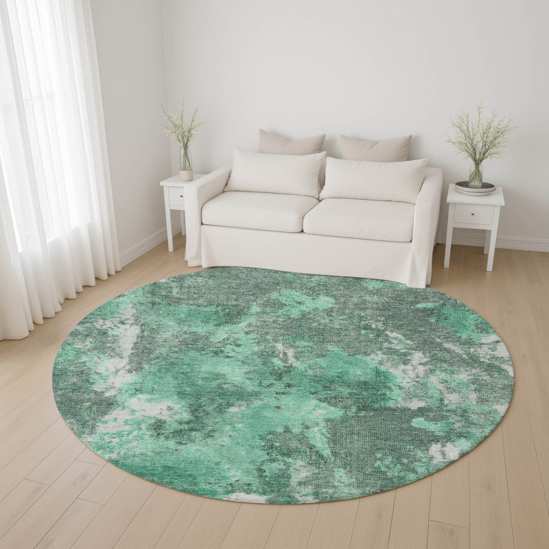 Premium Machine Washable Lubbers AMF1756 Modern Rug, Round 8'